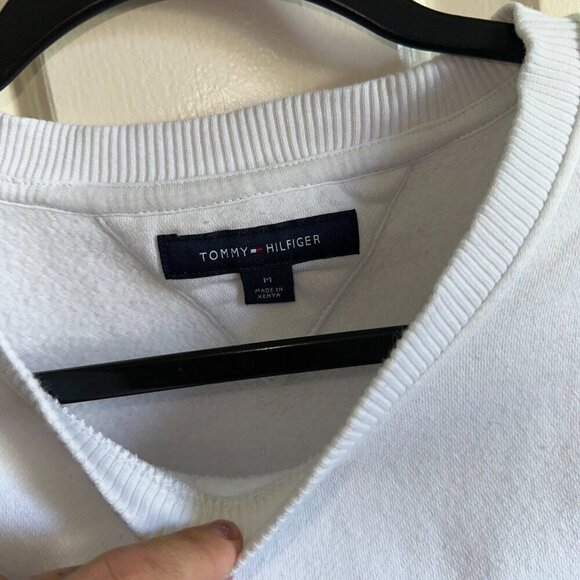 Tommy Hilfiger Long Sleeve White Crewneck Swearshirt Men 78J7731 - Picture 9 of 10